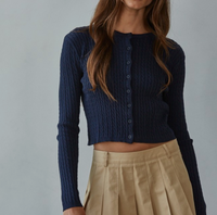 Knit Cable Sweater Cotton Button Down Cardigan