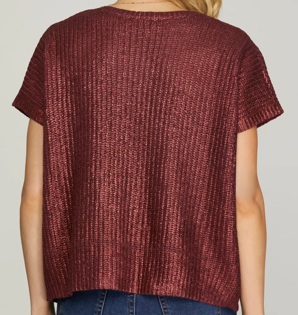 Burgundy Metallic Shirt