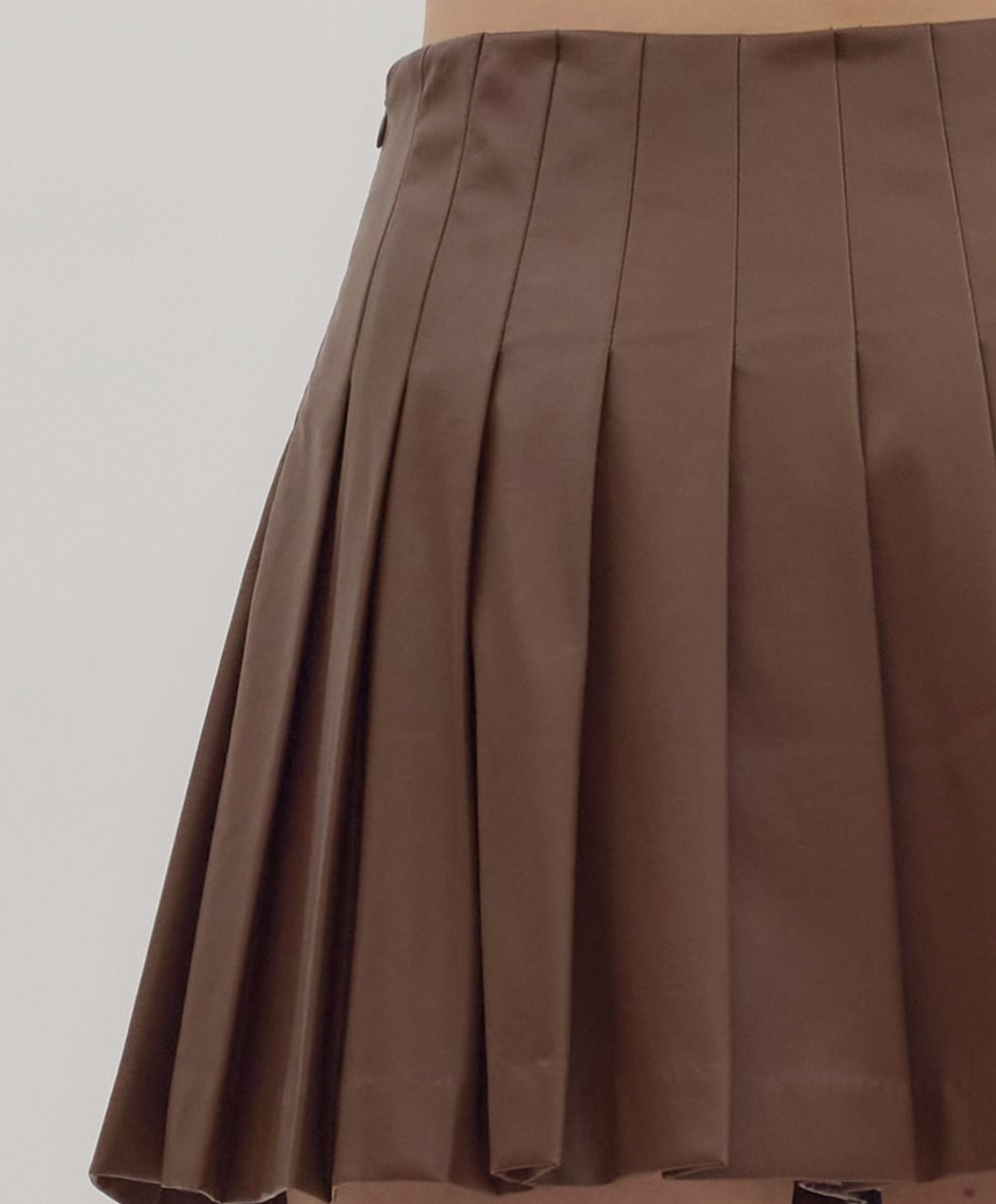 Faux Leather Pleated Skirt