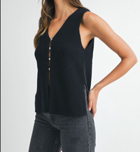 Side Slits Sweater Vest