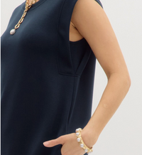 Solid Jersey Knit Pullover Midi Dress