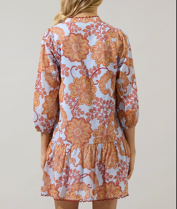 Siany Floral Ruffle Mini Dress