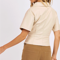 Boho Bounty Vegan Leather Twisted Top