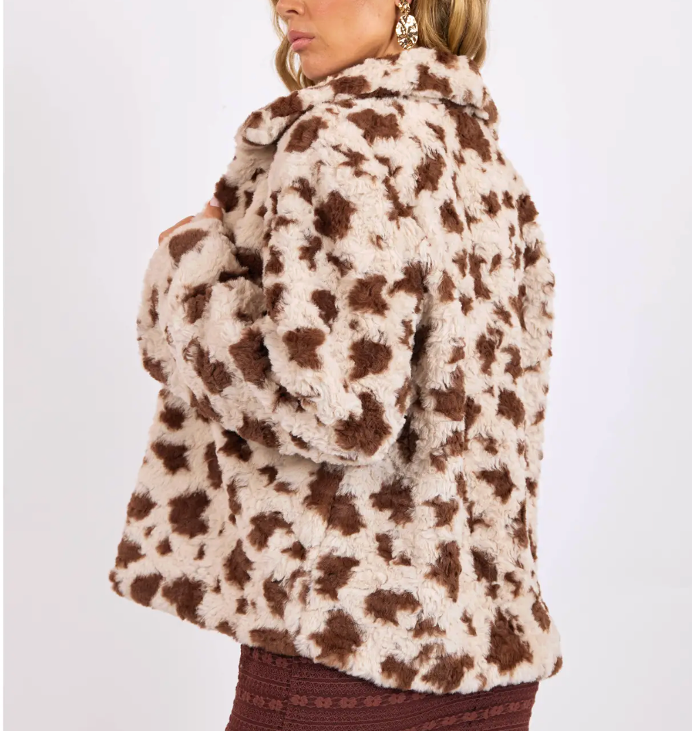 Cattle Call Printed Faux Fur Jacket