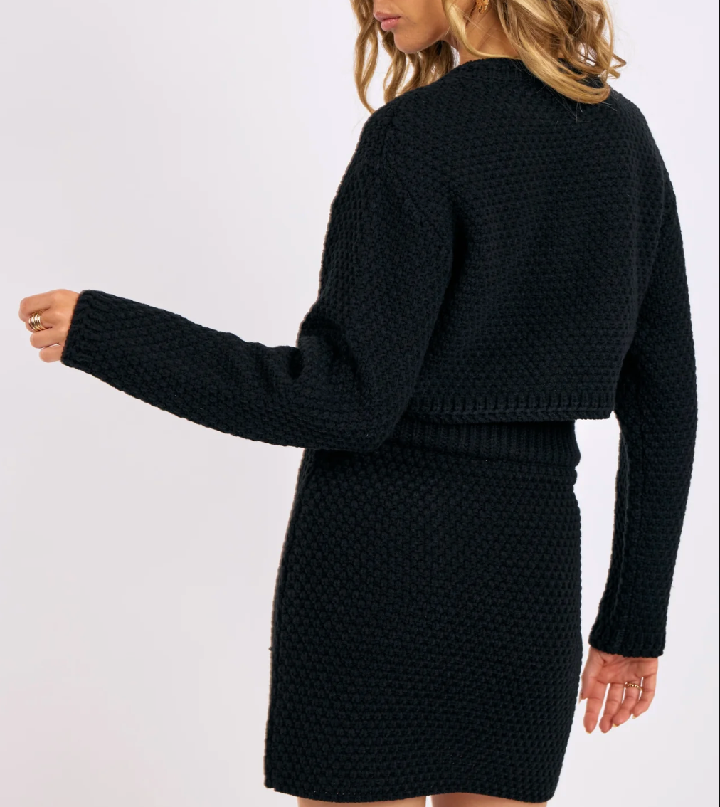 Odessa Waffle Stitch Sweater Mini Skirt