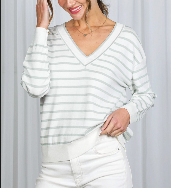 Reversible Striped Silky Soft Knitted Sweater