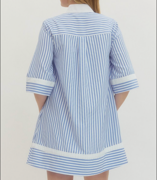 Entro Blue and White Dress