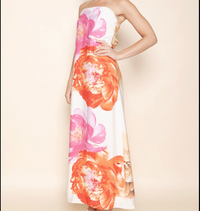 Strapless Tie Back Maxi Dress