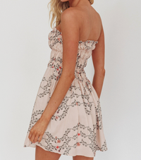 Beige Vine Mini Dress