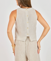 Garden Sun Button Tank and Pant-Set