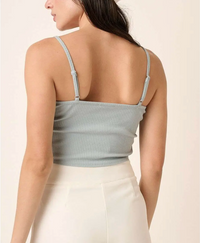 Rib Fabric Twist Front Crop Top