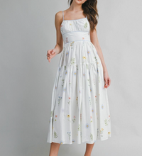 Floral Printed Contrast Binding Midi Dress