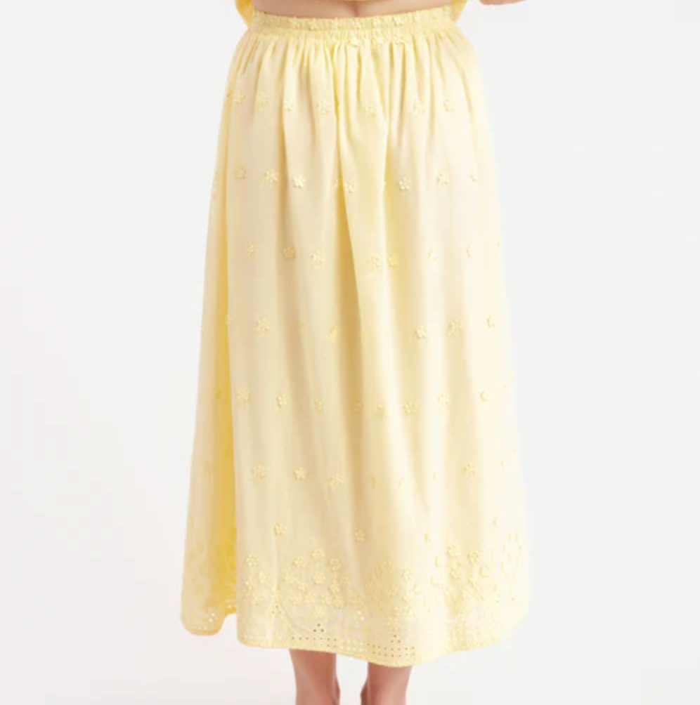 Beachglass Embroidered Maxi Skirt