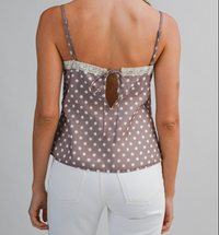 Polka Dot Front Tie SLVL Top