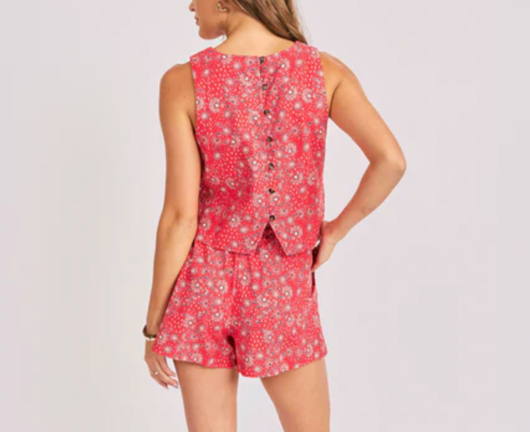 Firecracker Sleeveless Top and Shorts
