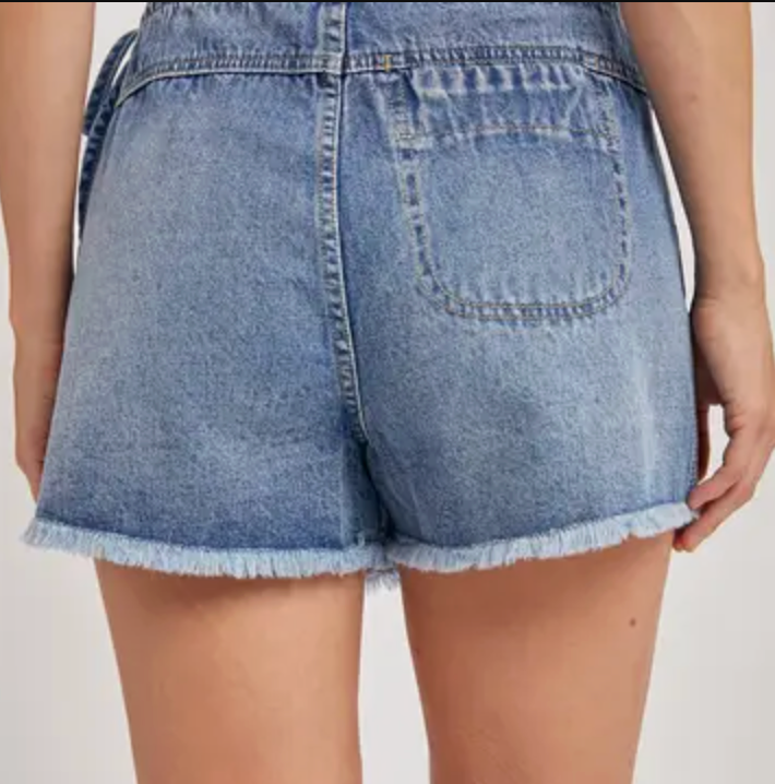 Denim Overlapping Front Skort