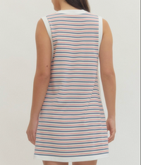 Stripped Sleeveless Mini Dress