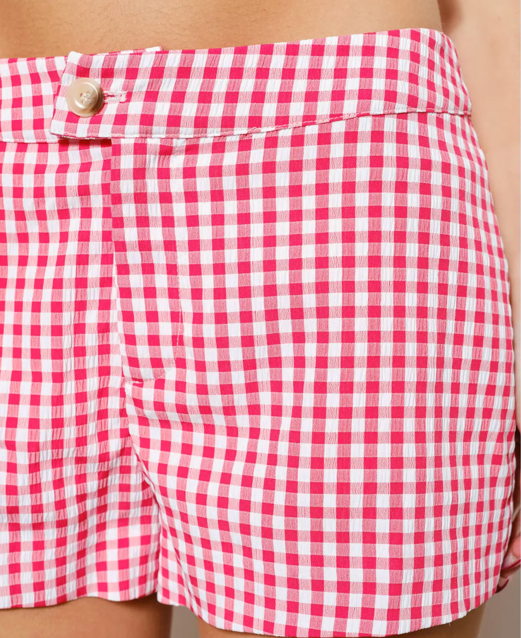 Flint Gingham Shorts-Red