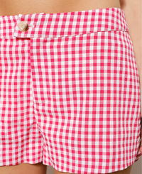 Flint Gingham Shorts-Red