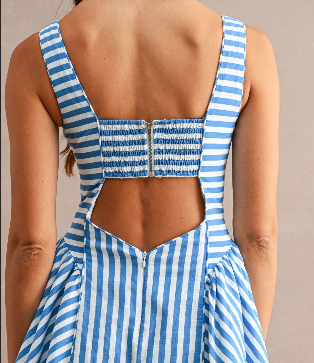 Stripped Sleeveless Mini Dress