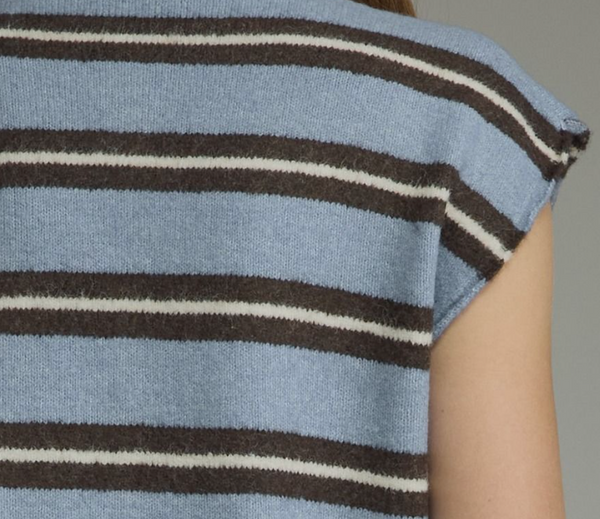 Stripe Cap Sleeve Top