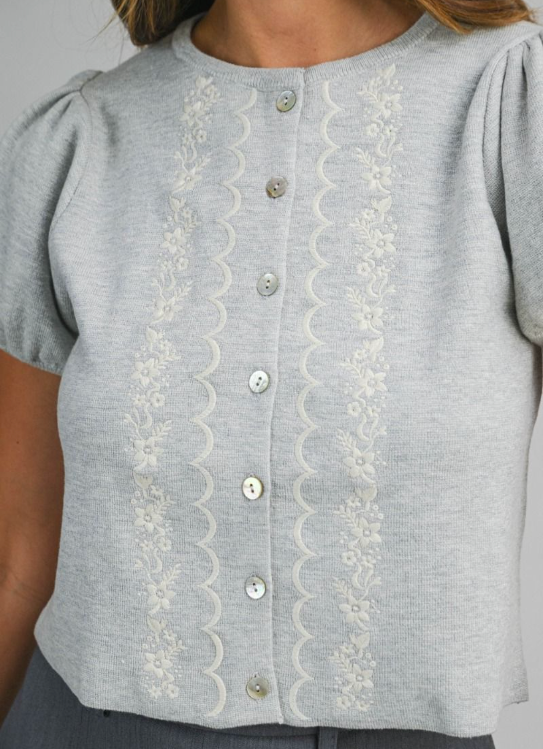 Knitted Embroidered Top