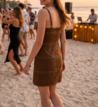 Eyelet Stripe Mini Dress