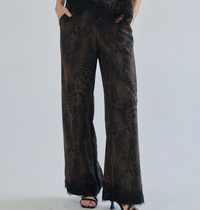 Leopard Stretch Suede Pant