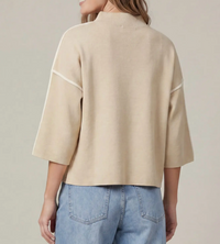 3/4 Sleeve Mock Neck Sweater