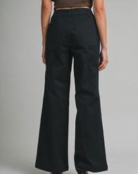 High Waisted Jeans With Patch Pockets-Black