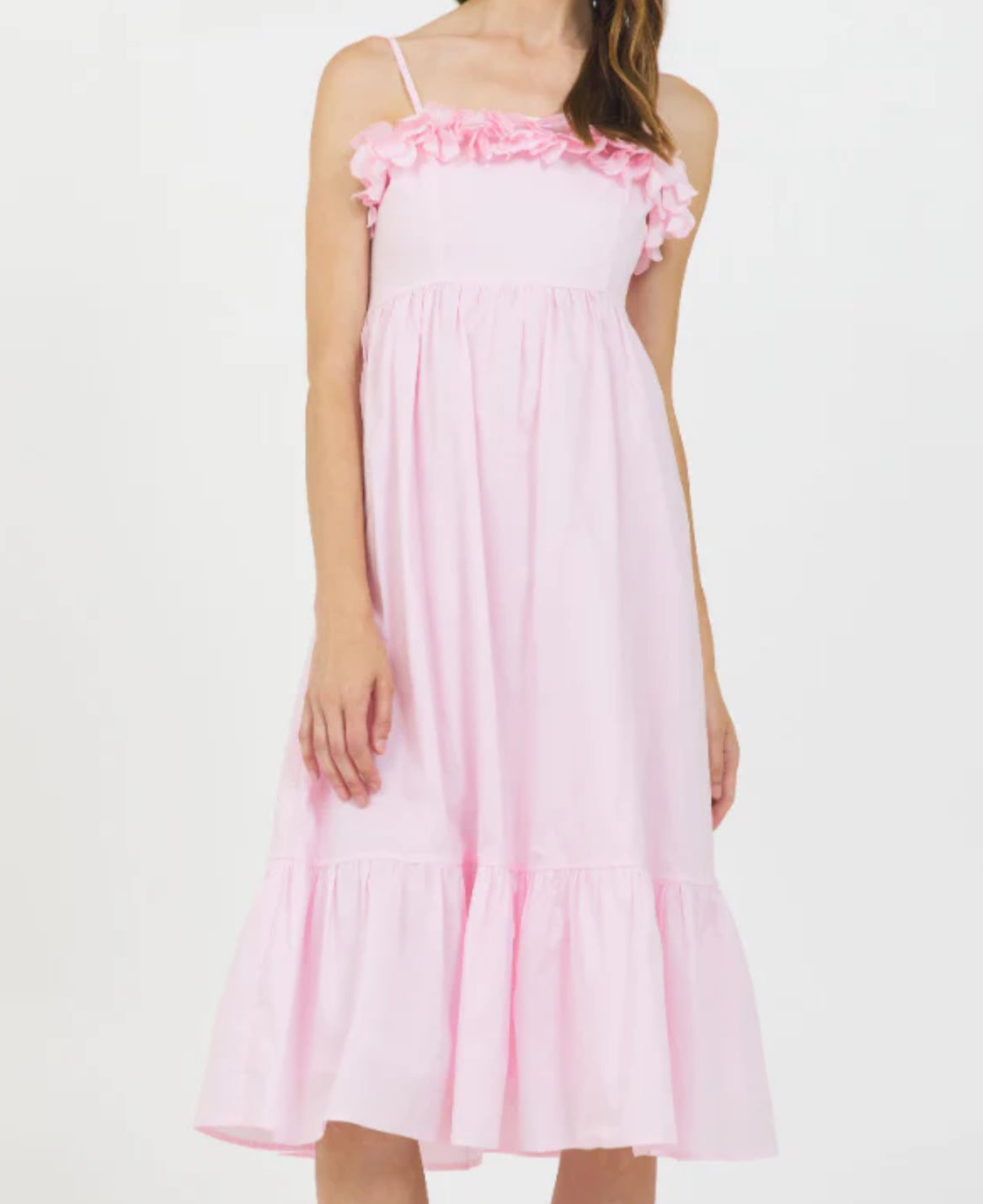 Stellah STRAPPY MIDI DRESS W/3D TRIM