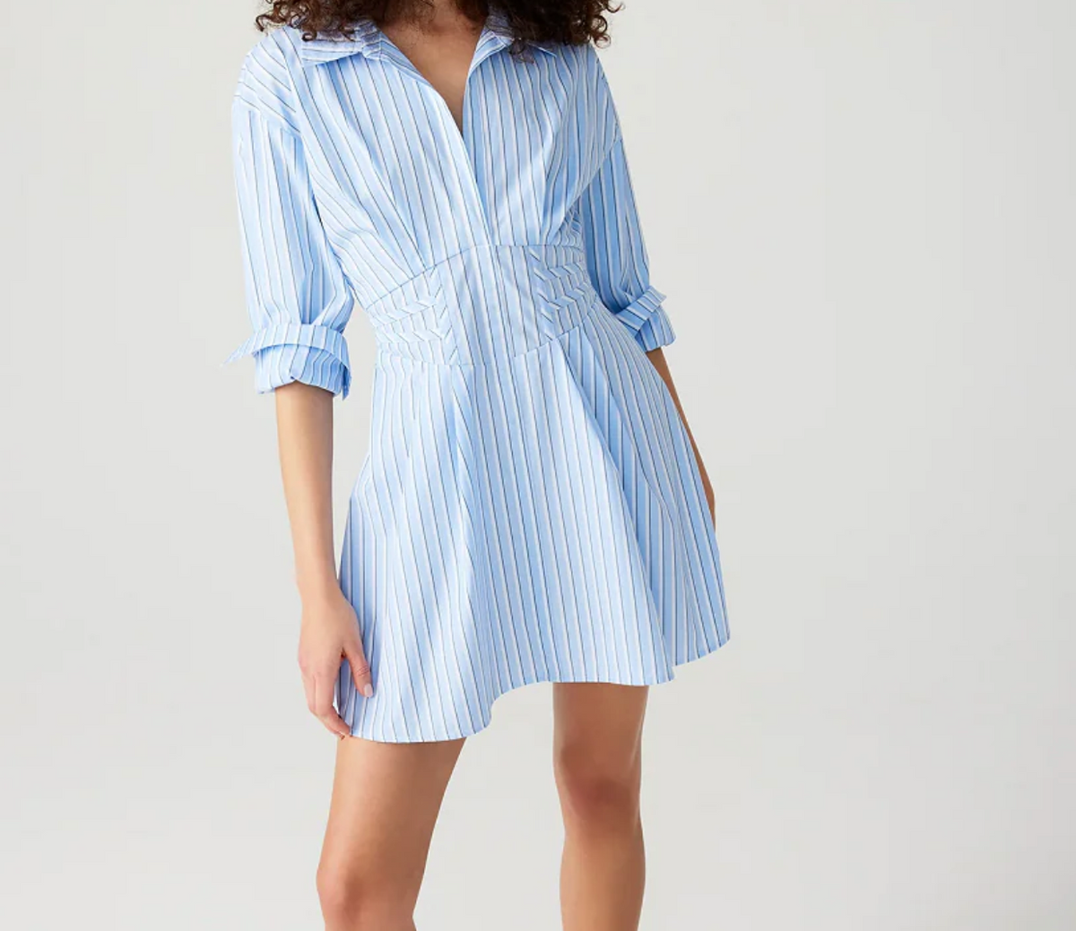 Steve Madden Aria Dress Blue Pen Striped