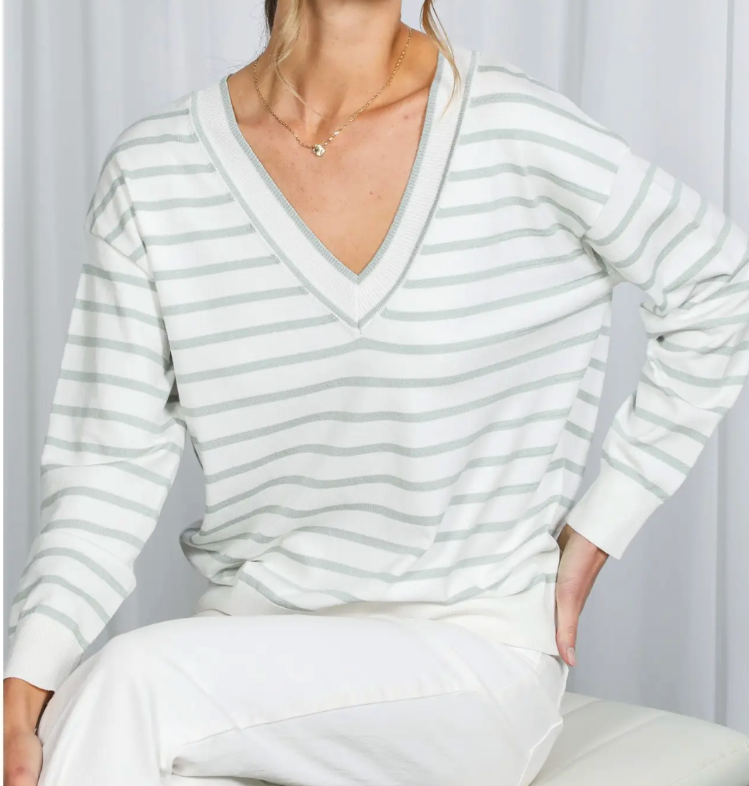 Reversible Striped Silky Soft Knitted Sweater