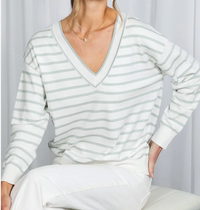 Reversible Striped Silky Soft Knitted Sweater