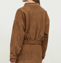 Stud Detail Suede Jacket