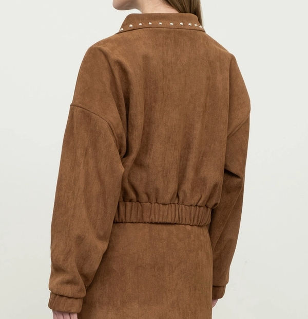 Stud Detail Suede Jacket