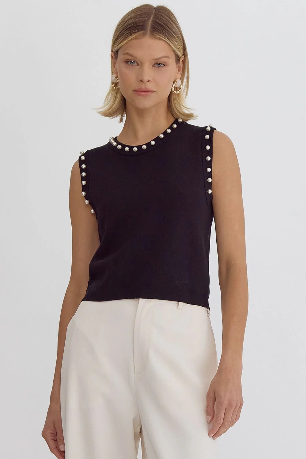 The Lucy Pearl Top in Black