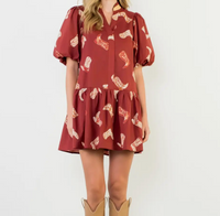 Puff Sleeve Boots Dress