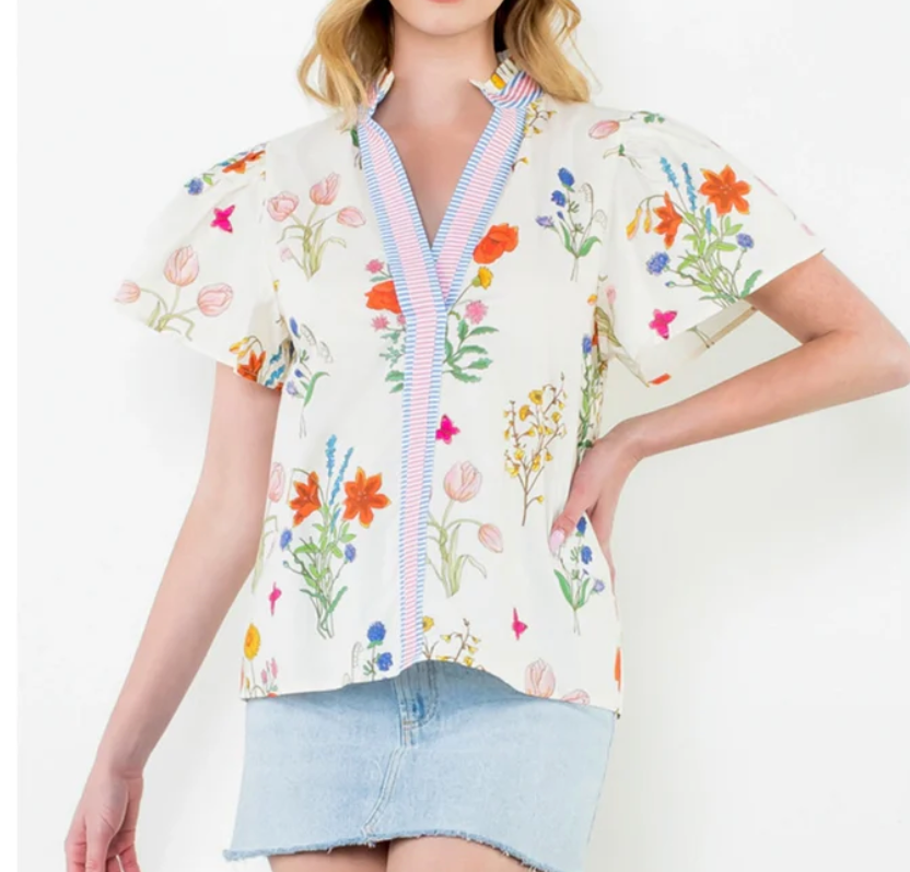 Short Sleeve Floral Top