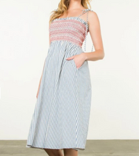 THML Tie Strap Striped Dress
