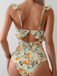 Tight Little Fresh Yellow One-Piece Swimsuit