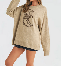 Western Cowboy Boot and Hat Sweater