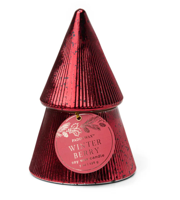 Winter Berry Red Stacked Tree 7 oz Candle