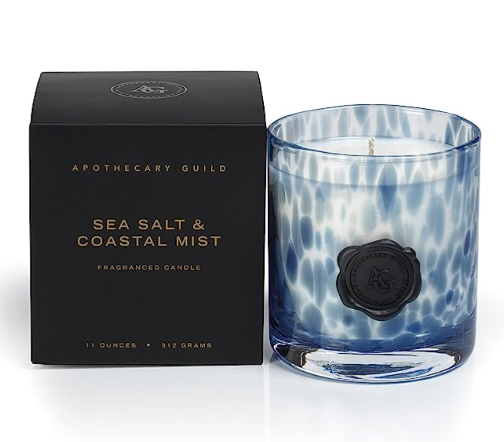 Zodax- Apothecary Guild Opal Glass Candle Jar in Gift Box-Sea Salt Coastal Mist 11 oz