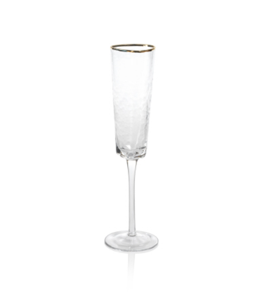 Aperitivo Gold Rim Champagne Flutes (Set of 2)