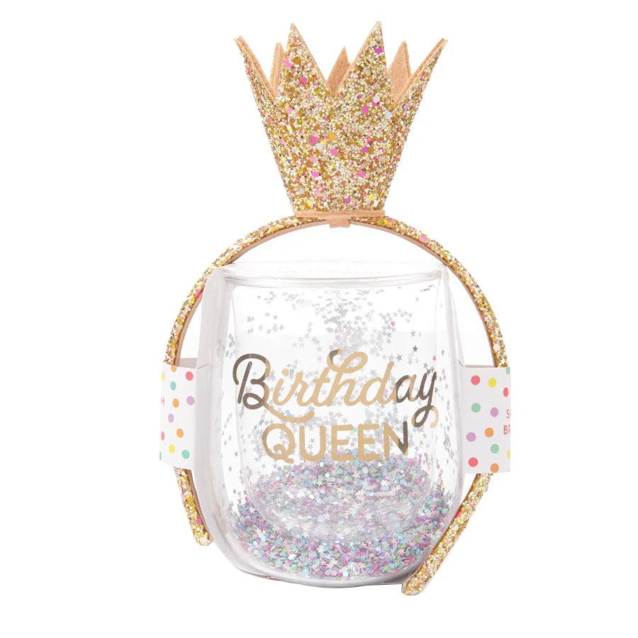 Birthday Queen Wine Glass