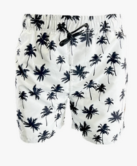 Men's Swim Suit Black Palms on White Marina West