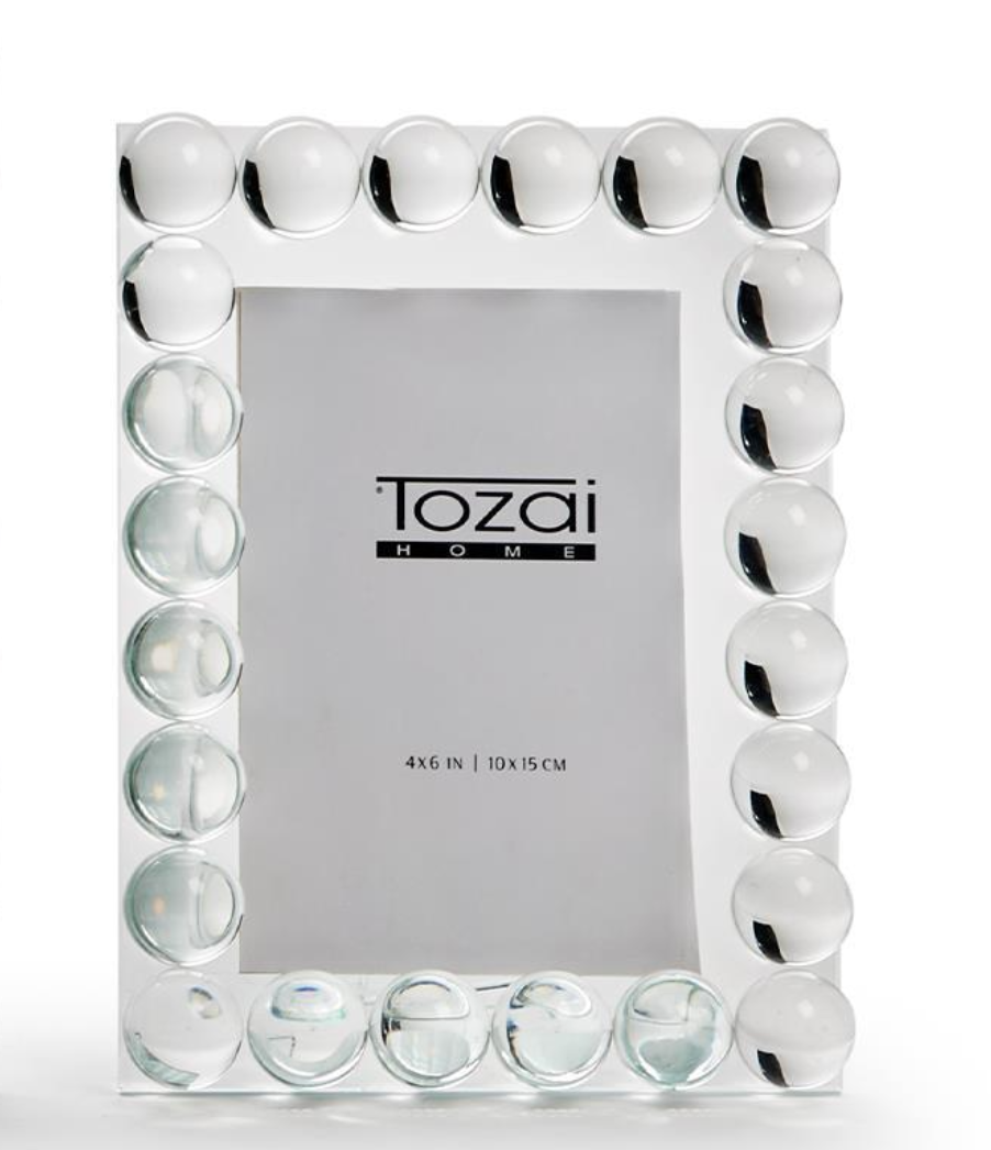 Bubbles Crystal and Glass Frame 4x6