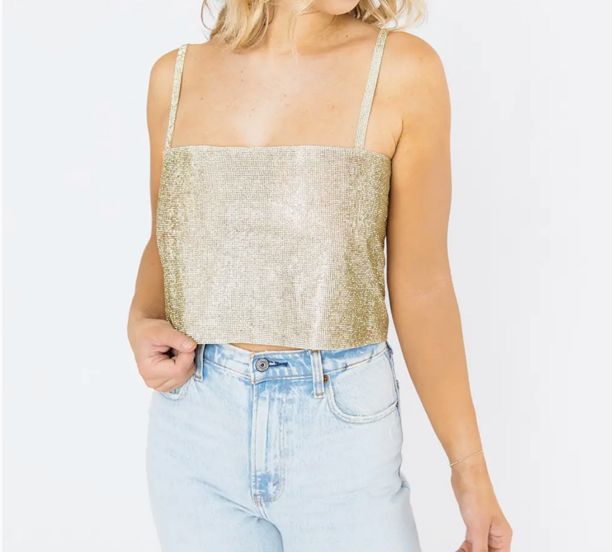 Girly Girl GOLD Rhinestone Top