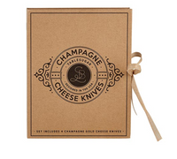 Champagne Gold Cheese Knives Book Box